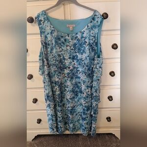 Vibrant Blue Floral Sleeveless Dress
